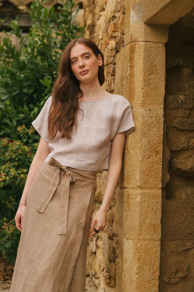 Lisa linen crop top in Cream from AmourLinen