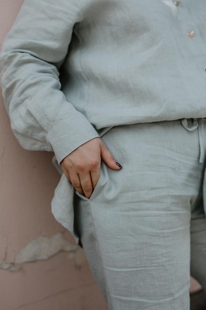 Sahara linen set for women in Sage Green from AmourLinen