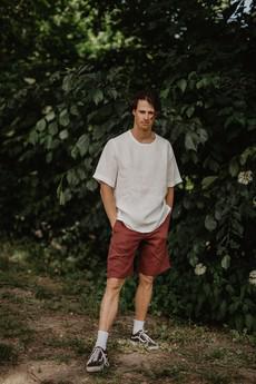 Atlas oversized linen top in White via AmourLinen