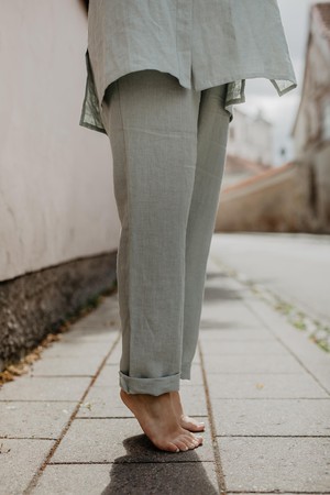Sahara linen set for women in Sage Green from AmourLinen