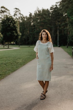 Linen apron dress JADE | ARCHIVE SALE from AmourLinen