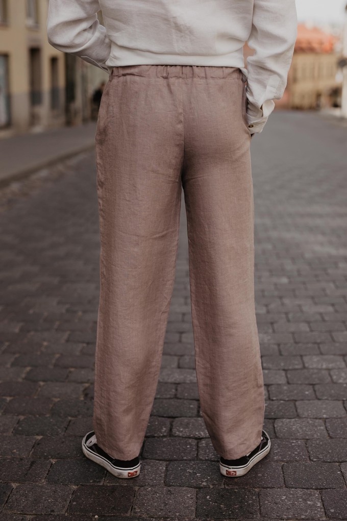 Adonis classic linen pants in Rosy Brown from AmourLinen