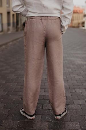 Adonis classic linen pants in Rosy Brown from AmourLinen