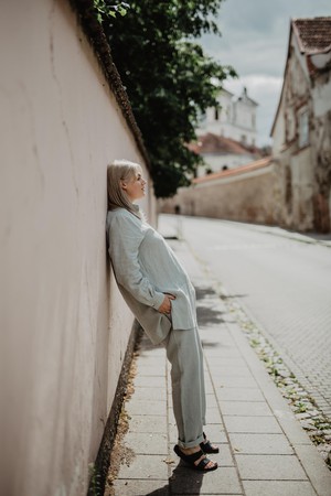 Sahara linen set for women in Sage Green from AmourLinen