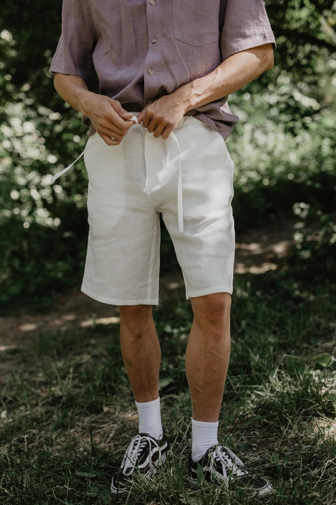 Hermes classic linen shorts in White from AmourLinen