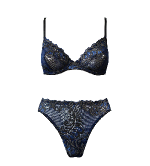 Saga Navy Underwire Brief Set from Anekdot