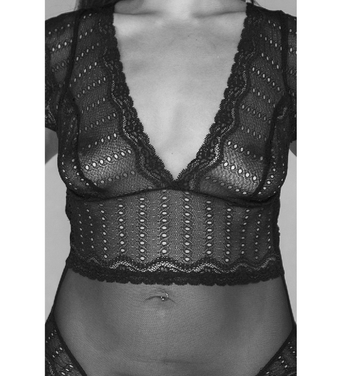 Amara Black Eyelet Bodysuit from Anekdot