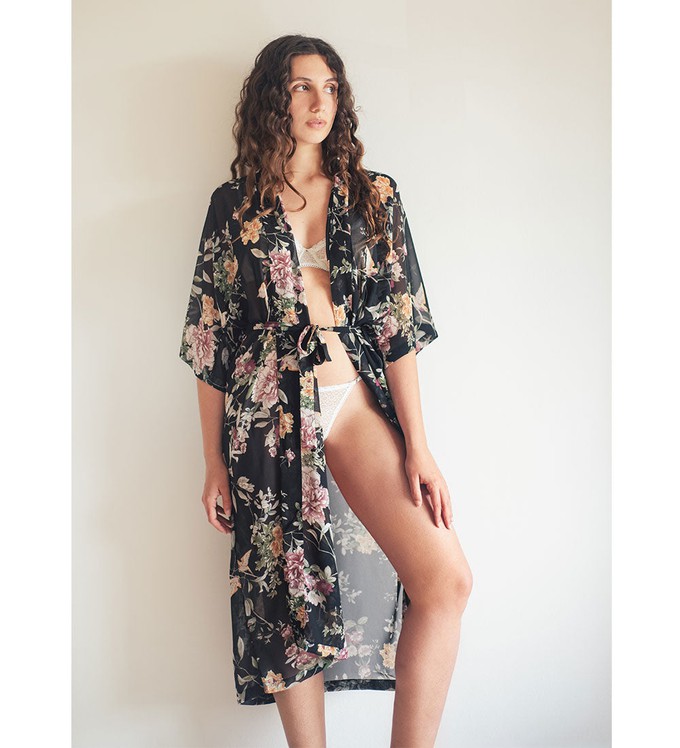 Sheer Floral Robe from Anekdot