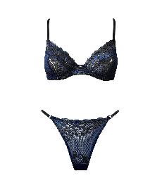 Saga Navy Underwire String Set via Anekdot