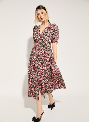 Holly V-Neck Waisted Midi Dress from Baukjen