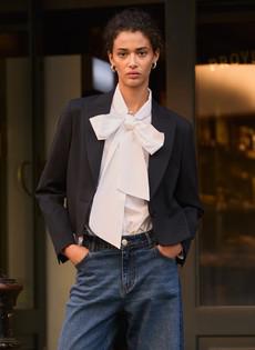 Araya Organic Cotton Bow Neck Blouse via Baukjen