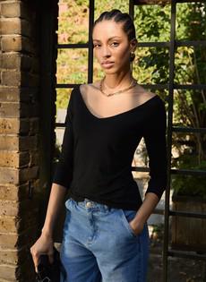 Luzia Deep V-Neck Top via Baukjen
