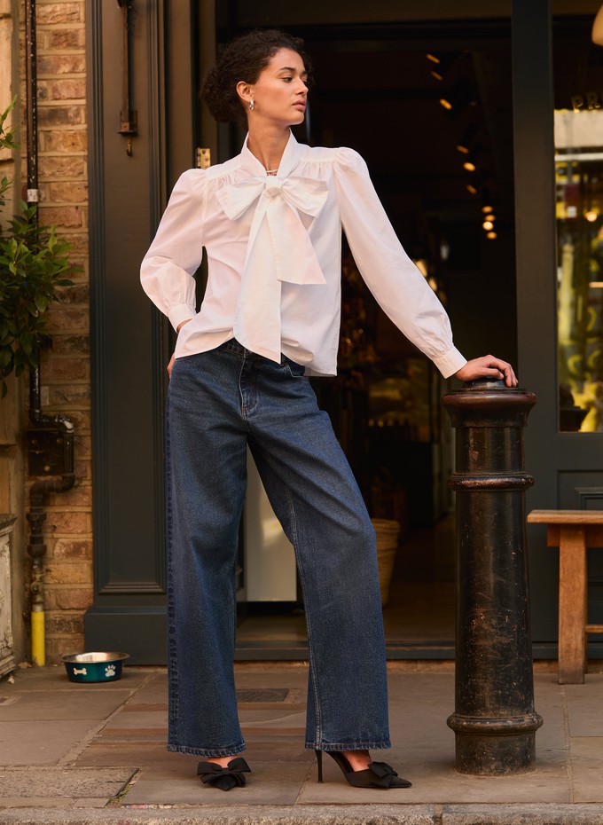 Araya Organic Cotton Bow Neck Blouse from Baukjen