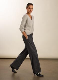 Gwynnie Wool Blend Wide Leg Trousers via Baukjen