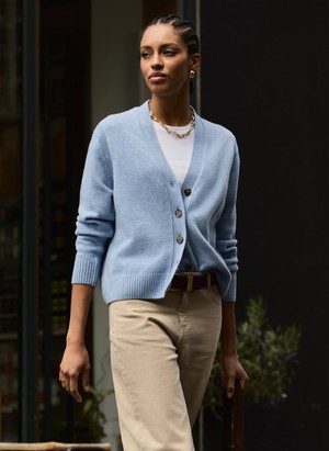 Celine V-neck Wool Blend Cardigan from Baukjen