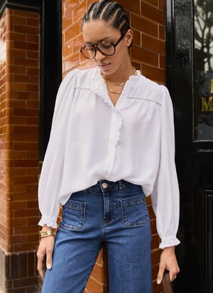 Estela Broderie Detail Blouse from Baukjen