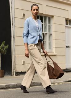Organic Stretch Cotton Wide Leg Slouch Jeans via Baukjen