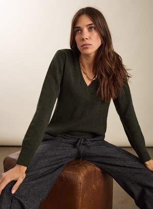 Petite Fera Wool Blend Wide Leg Trousers from Baukjen