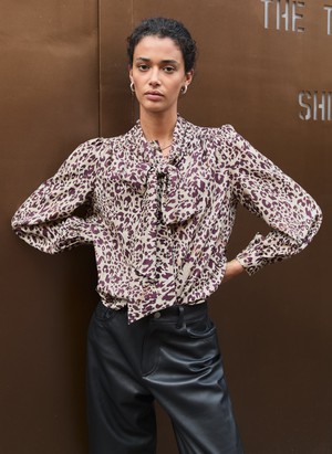 Ischia Printed Bow Neck Blouse from Baukjen