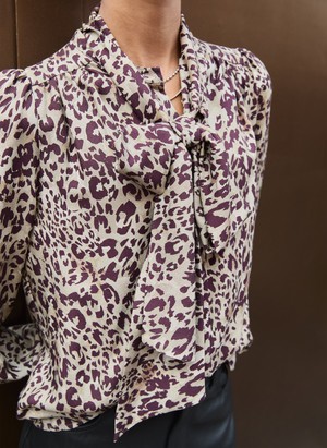 Ischia Printed Bow Neck Blouse from Baukjen