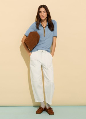 Naomi Organic Rib Zip Collar Top from Baukjen