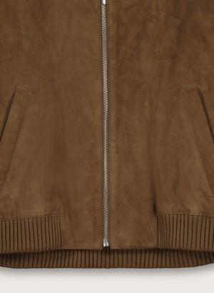 Alexis Suede Cropped Bomber Jacket from Baukjen
