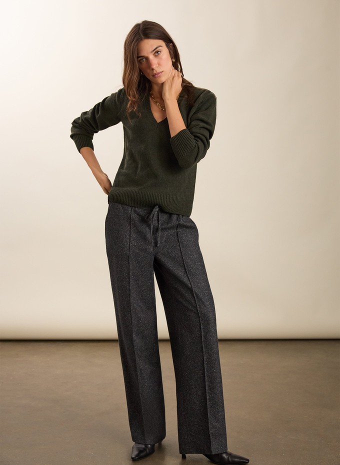 Petite Fera Wool Blend Wide Leg Trousers from Baukjen