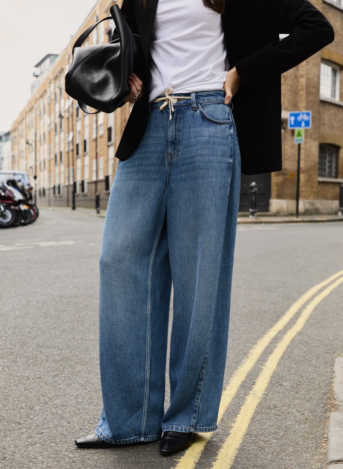 Leonor Tie Front Wide Leg Jeans from Baukjen