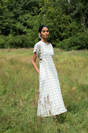 Nathalia-Cay Organic Cotton Seersucker Dress in Pastel Gingham by HANNAH BEAUMONT from Beaumont Organic