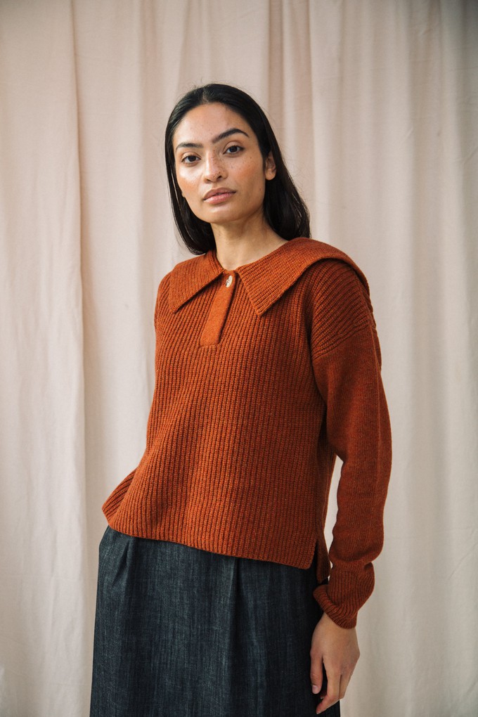 Rini Recycled Wool Jumper in Paprika Marl S Preloved from Beaumont Organic