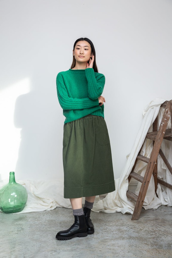 Shika Lambswool Knitted Jumper in Emerald from Beaumont Organic