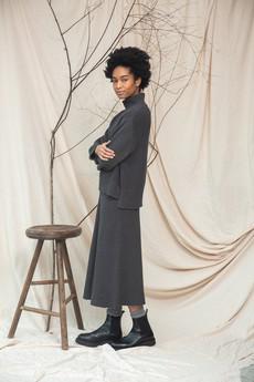 Mio Organic Cotton Knitted Skirt in Grey Marl via Beaumont Organic