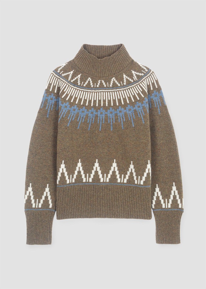 Hawthorne Recycled Wool Knitted Jumper in Taupe Marl from Beaumont Organic