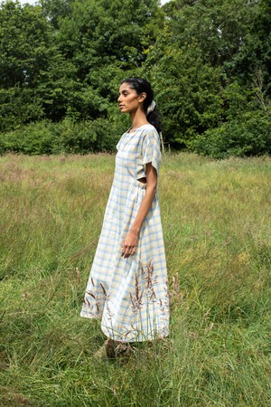Nathalia-Cay Organic Cotton Seersucker Dress in Pastel Gingham by HANNAH BEAUMONT from Beaumont Organic