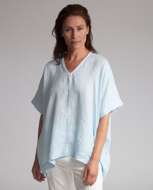 Leonor Linen Top in Pale Blue L Preloved from Beaumont Organic