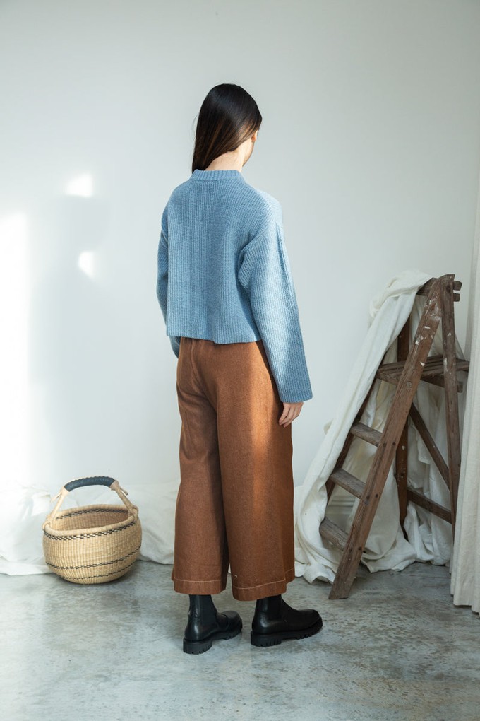 Leo Recycled Wool Knitted Jumper in Sky Blue Marl from Beaumont Organic