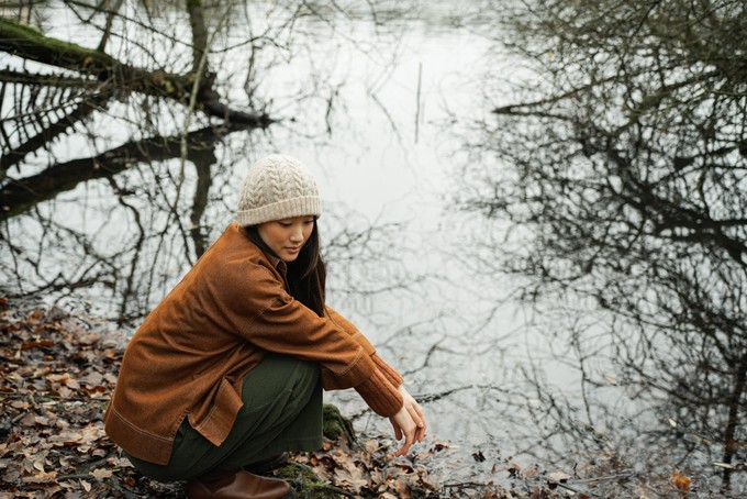 Dylan-Leigh Recycled Cotton Denim Overshirt in Bark Brown from Beaumont Organic