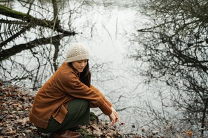 Dylan-Leigh Recycled Cotton Denim Overshirt in Bark Brown from Beaumont Organic