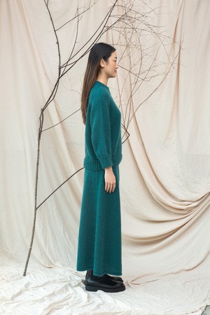 Rosalia Mohair Knitted Skirt in Pine by HANNAH BEAUMONT from Beaumont Organic