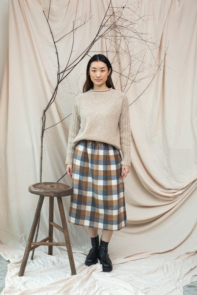 Shika Lambswool Knitted Jumper in Cream Marl from Beaumont Organic