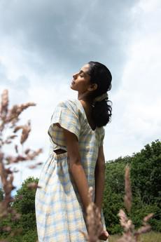Nathalia-Cay Organic Cotton Seersucker Dress in Pastel Gingham by HANNAH BEAUMONT via Beaumont Organic