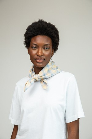 Leyla-Cay Organic Cotton Seersucker Scarf in Pastel Gingham by HANNAH BEAUMONT from Beaumont Organic