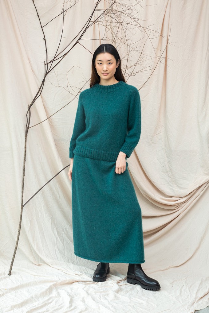 Solstice Mohair Knitted Jumper in Pine by HANNAH BEAUMONT from Beaumont Organic