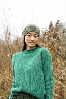 Evie Organic Cotton Knitted Hat in Soft Khaki via Beaumont Organic