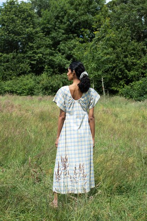 Nathalia-Cay Organic Cotton Seersucker Dress in Pastel Gingham by HANNAH BEAUMONT from Beaumont Organic