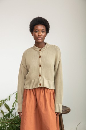 Sugi Organic Cotton Cardigan in Taupe from Beaumont Organic