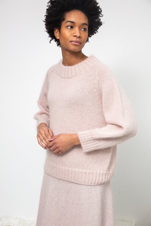 Solstice Mohair Knitted Jumper in Shell Pink by HANNAH BEAUMONT from Beaumont Organic