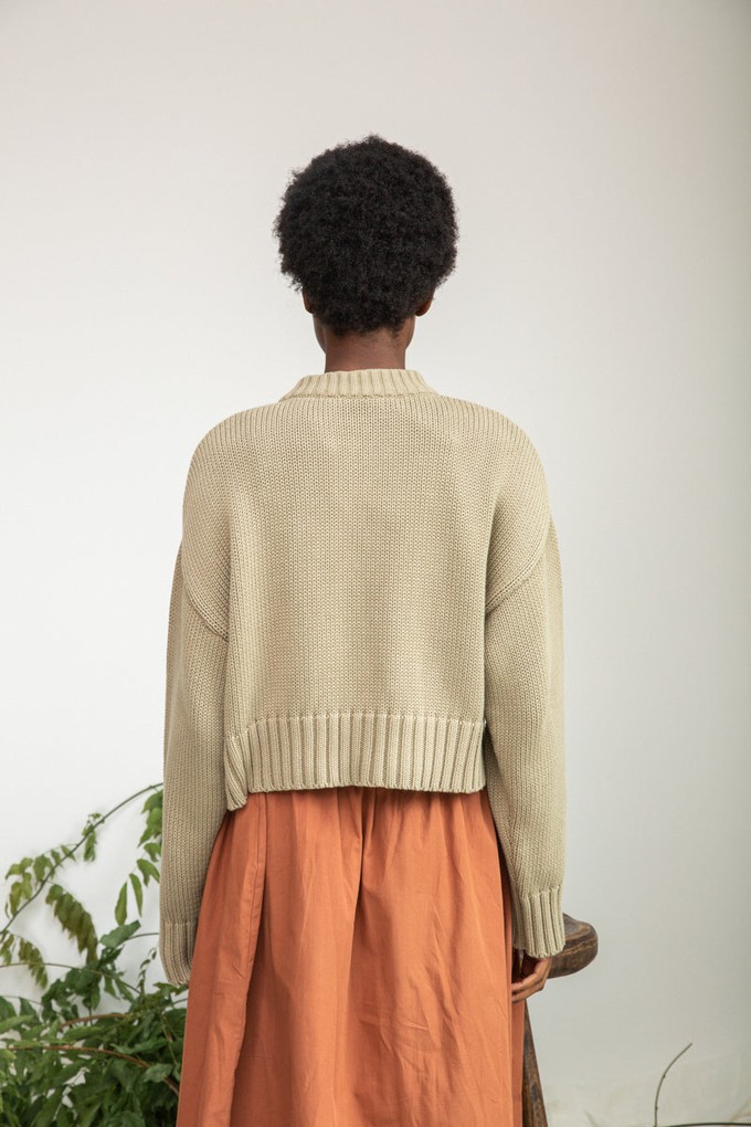 Sugi Organic Cotton Cardigan in Taupe from Beaumont Organic