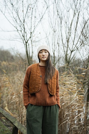Shika Lambswool Knitted Jumper in Rust Marl from Beaumont Organic