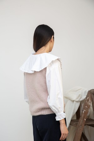 Arosa Mohair Knitted Vest in Shell Pink by HANNAH BEAUMONT from Beaumont Organic